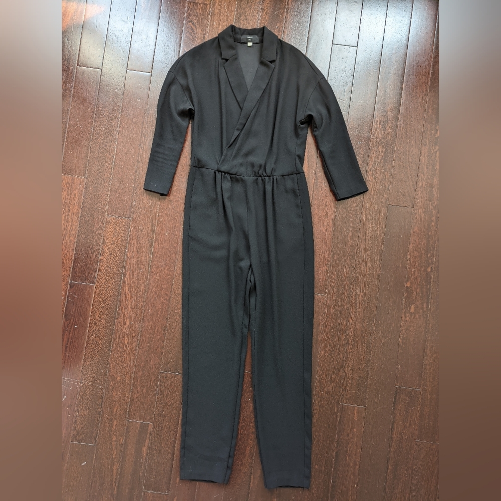 J.CREW Crepe Lapel Ankle Crop Jumpsuit